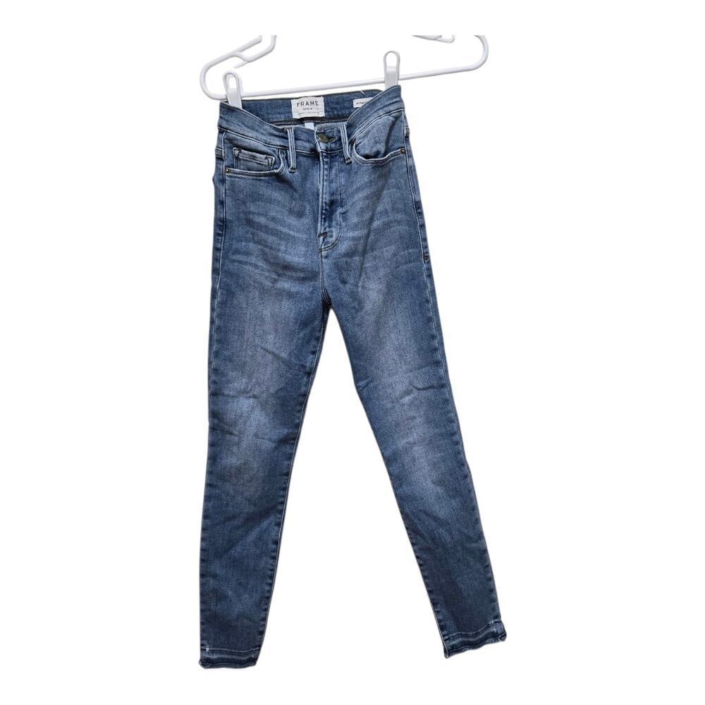 FRAME Le High Rise Cigarette Skinny Jeans Raw Hem 26